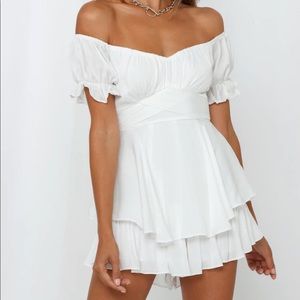 Hello Molly Proper Credit Romper White, S